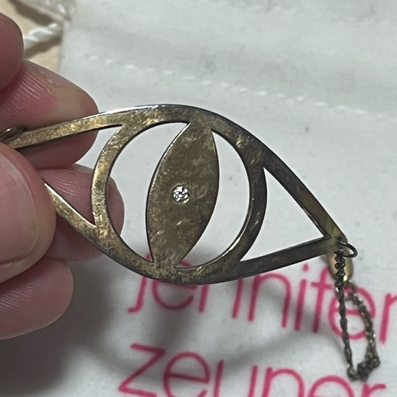 Jennifer Zeuner evil eye gold vermeil bracelet with very small diamond - Picture 3 of 4